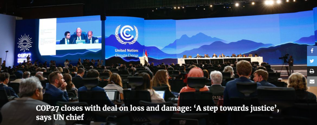 COP 27 closing ceremony https://news.un.org/en/story/2022/11/1130832 